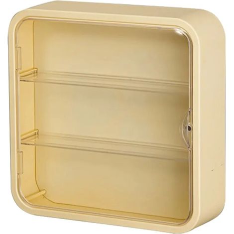 Boîte de rangement murale, étanche à la poussière et à l'humidité, vitrine pour figurines, en acrylique, jaune crème (1/5)