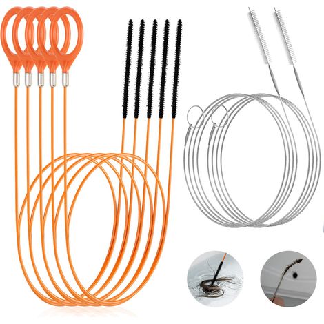 7 Pièces Deboucheur Canalisation Brosse, Flexible Anticasse Collection Furet Deboucheur Canalisation 76 cm (1/5)