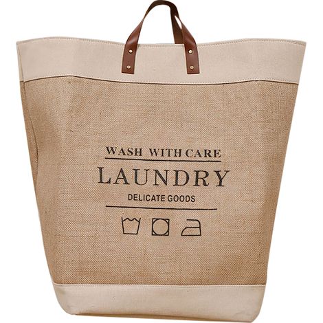Sac cabas en toile de jute imperméable, composite EVA, style moderne et épuré, grand format, motif à lettres blanches sur les bords.