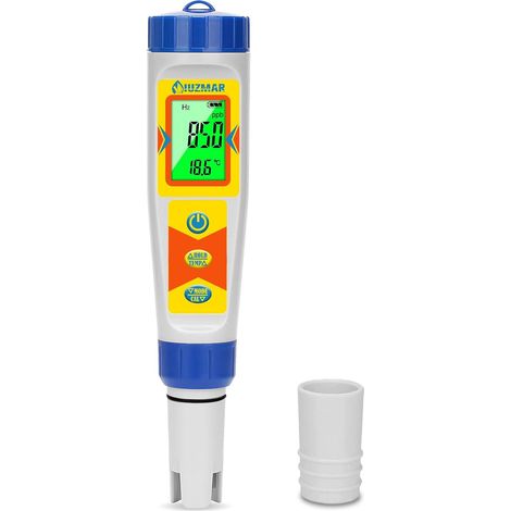 Hydrogéno Mètre et pH Mètre pour L'eau Testeur de Bouteille D'hydrogène pour L'eau Potable Testeur de Qualité D'eau 6 en 1 avec Fonction ph H2 ORP TDS EC Temp pour Piscine, Hydroponie (1/5)