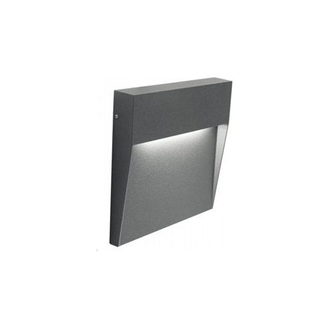 Quadratische Aluminiumguss-Wandleuchte mit satiniertem Diffusor - 6W, 711 Lumen, warmweißes Licht, Graphit (1/2)