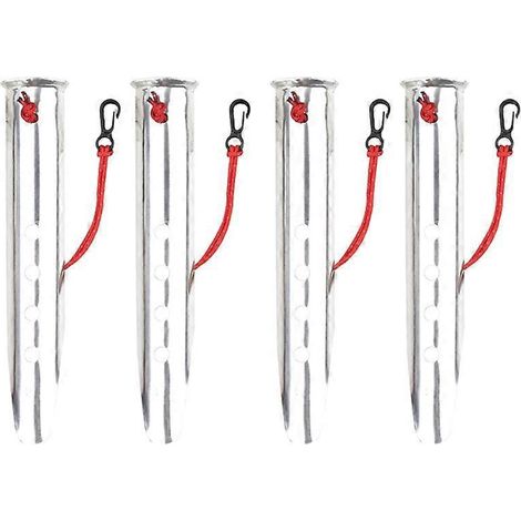 Lot de 4 piquets à neige en alliage d'aluminium en forme de U, pour la plage, le sable et le camping. Accessoire idéal pour les tentes. (1/5)