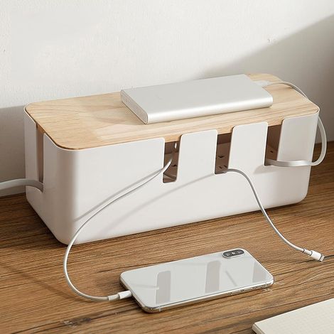 Grande Boîte de Rangement Cache-Câbles pour Chargeurs et Multiprises (1/5)