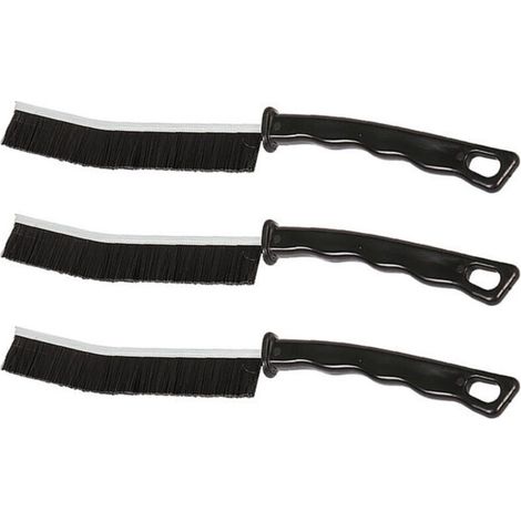 Brosse de Nettoyage Interstices 3 Pièces pour Joint Carrelage Salle de Bain Toilettes Cuisine et Rainures Fenêtres Poils Durs