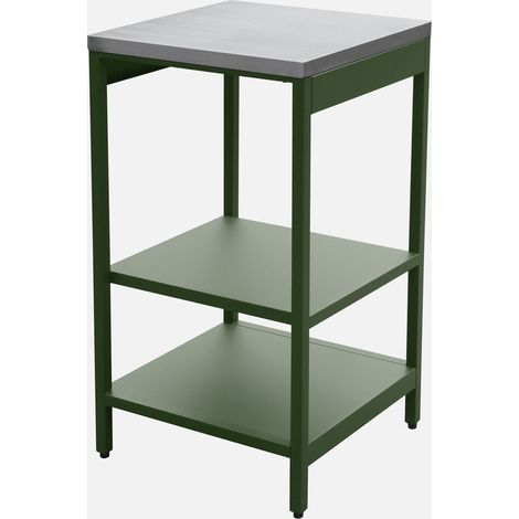 Módulo cocina exterior de acero con 2 estantes, 49cm