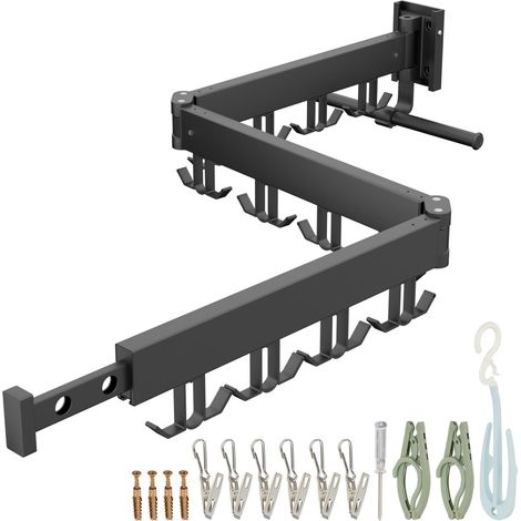 Tendedero plegable de pared - Aluminio inoxidable
