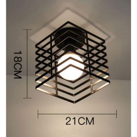 Applique murale géométrique en fer forgé pour salon, cuisine, café (ampoule non incluse) Sept couches de lumière blanche carrée E27 (1/5)