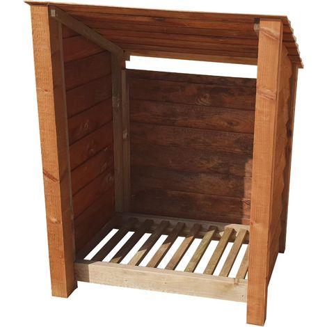 Wooden Log Store Reverse Roof, W99xH126cm (Brown finish)