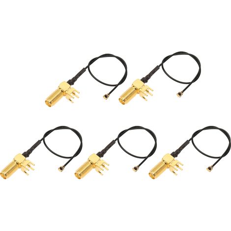 5 pièces câble prolongateur RF plaque soudée SMA coudé vers IPEX antenne pigtail 50 ohms (1/5)