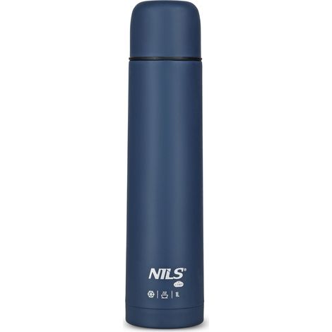 Thermos turistico 1000 ml, blu, borraccia termica (1/5)