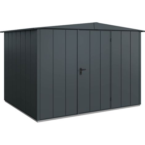 Hörmann Metall-Gerätehaus Berry Modern mit Satteldach Typ 3, 324 x 248 cm, anthrazitgrau, 8 m², 1-flüglige Tür (1/5)