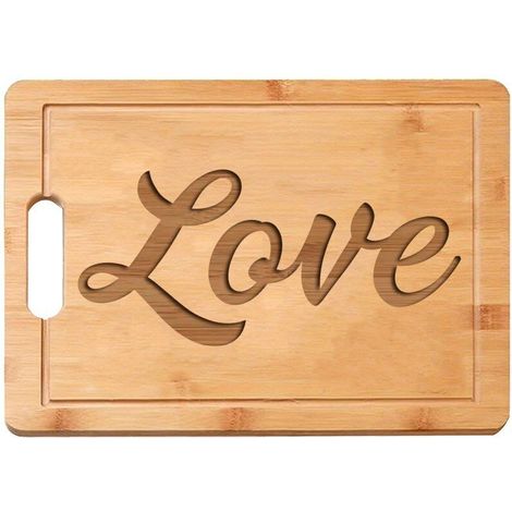 Planche bambou "LOVE" – Idée cadeau romantique pour couple (1/5)
