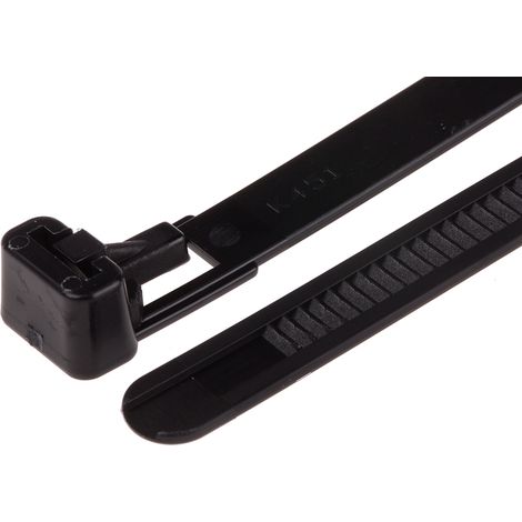 Serre-câble RS PRO Noir en Nylon 66, 150mm x 7,6 mm ( Prix pour Sachet de 100 )