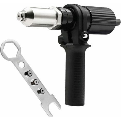 Adaptateur de pistolet à rivets électrique Connecteur de tête de bloc Outils professionnels écrou joint de perage Rivetage Riveter Insertion de rivet Fixation pour visseuses sans fil Perceuses (1/5)