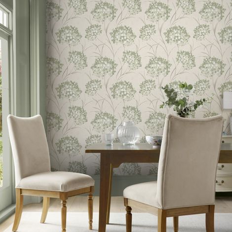 Papier peint intissé Laura Ashley Giselle Hedgerow 1005 x 52cm Vert (1/5)