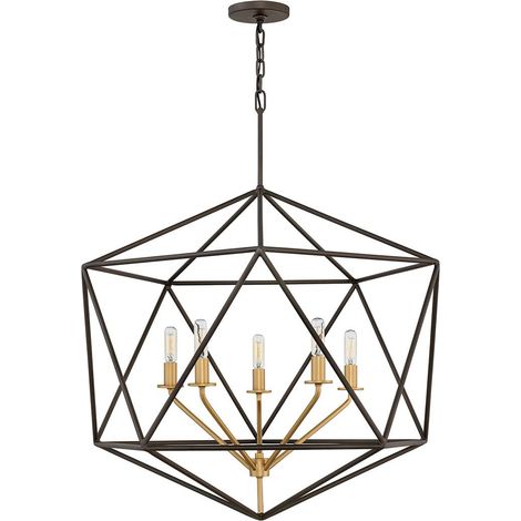 Kronleuchter Hängelampe Deckenleuchte Metall Bronze D 71,1 cm Esszimmerlampe (1/4)
