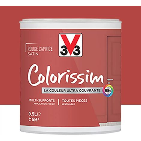 Peinture Multi-supports V33 Colorissim Satin Rouge caprice 0,5 L