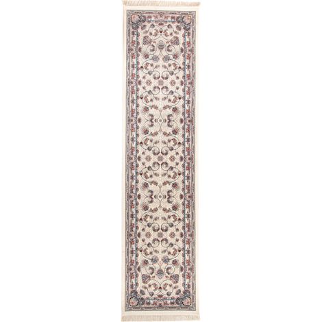 Tapis persan Roojan  - 200x100cm, Rectangular - 100% Acrylique - Tissé - Crème