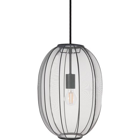 Lámpara colgante de diseño moderno lámpara de techo pantalla de nylon sintético negro Padamo (1/5)