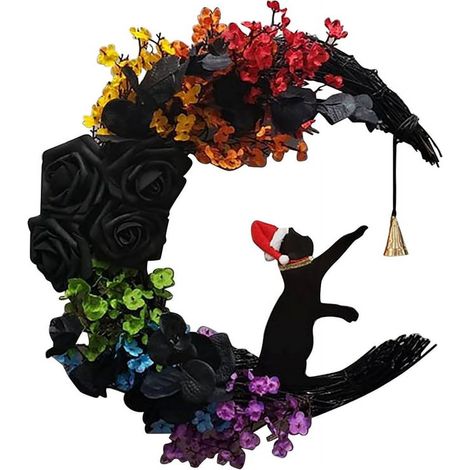 Guirlande De Noël - Couronne Lunaire Avec Pendeloque En Forme De Clochette Et De Rose - Décoration Murale Et Porte D'Entrée - 35 cm - 1 Pièce (1/5)