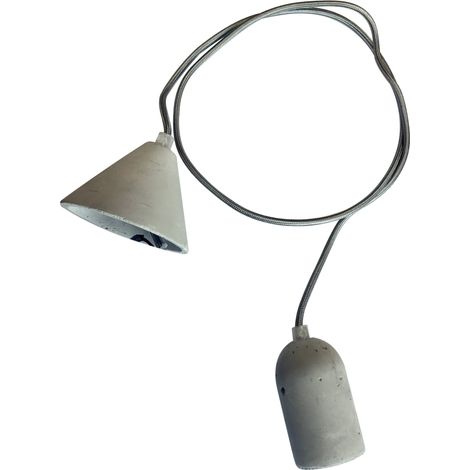 Portalámparas Colgante E27 de Hormigón con Cable y Florón (1/2)