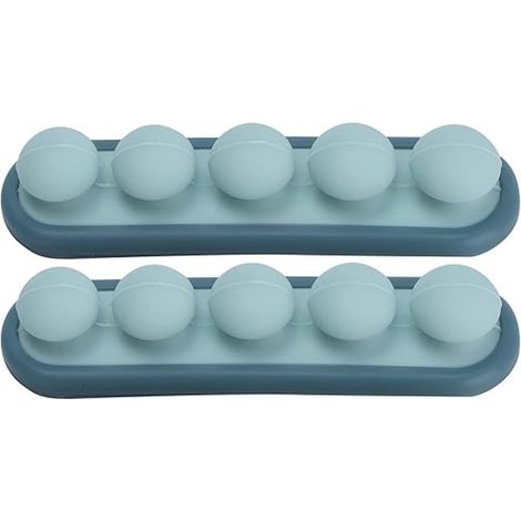 Juego de 2 clips organizadores de cables autoadhesivos de silicona para organizar cables de carga USB y cables de alimentación [Azul oscuro + Blanco] (1/5)