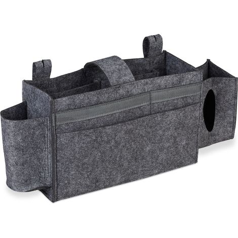 Organiser per letto a soppalco 23 x 43 x 11 cm 8 scomparti multifunzione pelle morbida in feltro grigio 130009723