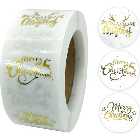 Autocollants Joyeux Noël, 1 rouleau de 500 pièces (1/5)