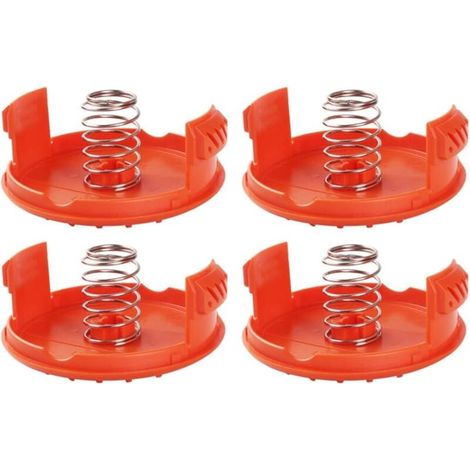 Paquete de 4 cubiertas de carrete y resortes de repuesto para desbrozadora Black and Decker RC-100 (1/4)