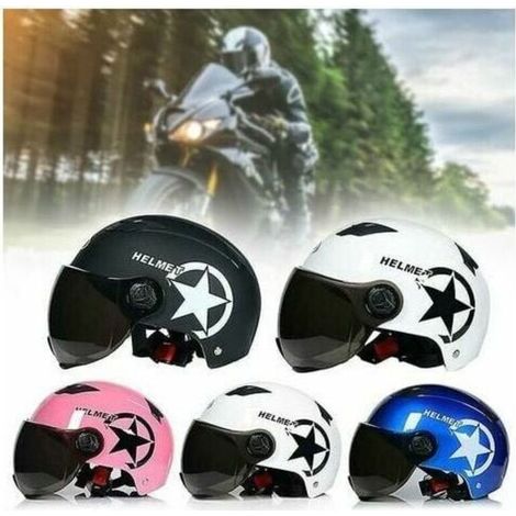 Moteur électrique pour casque de scooter et vélo - Visage ouvert - Demi casquette de baseball - Anti-UV - Sécurité - Noir
