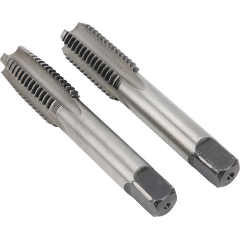 Lot de 2 forets taraudés à main à goujure droite en acier au carbone, filetage métrique M18, pour bois, plastique et aluminium (1/5)
