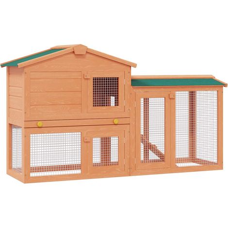 Maison Exclusive - Conigliera all'Aperto Gabbia Animali Piccoli Casetta in Legno