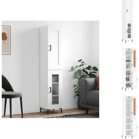 Sideboards - Living Highboard Weiß 34,5x34x180 cm Holzwerkstoff (1/5)