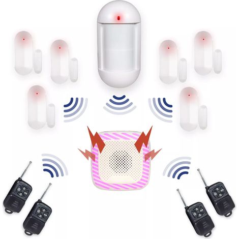 Alarme maison sans fil - 1x Détecteur de mouvements aimal / 6x Ouverture et 2x Télécommande (HY) (1/5)