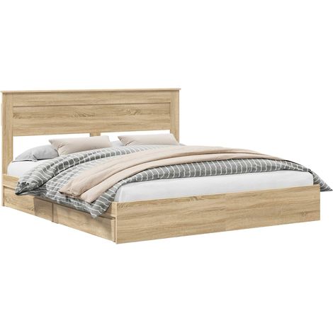 Maison Exclusive - Letto con Contenitore con testiera Rovere Sonoma 180 x 200 cm