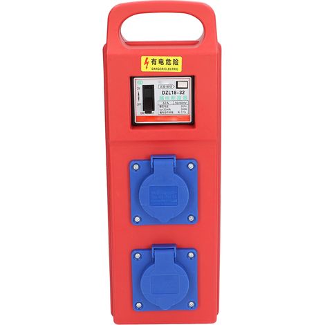 Industrielle 3-Loch-2-Positionen-Steckdose, tragbarer Verteilerkasten, 220–250 V AC, IP44 (1/5)