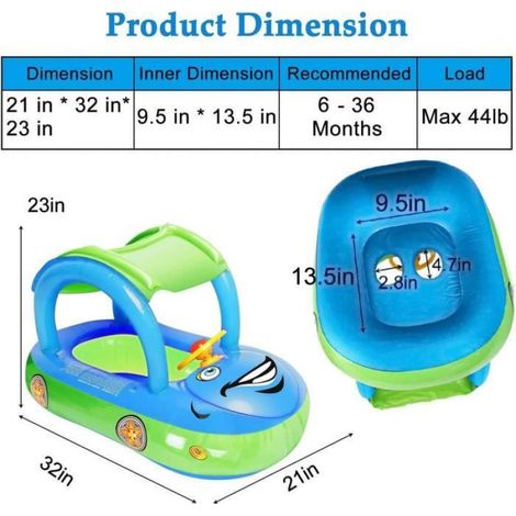 Bouée Gonflable Bébé - Siège Flottant Piscine PVC Doux - Pour Enfants 6 à 24 Mois - 1 Pièce (1/4)