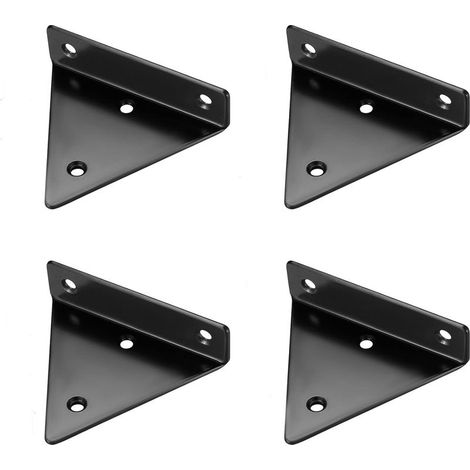 4 Pièces Supports d'étagère Flottants, Supports à Tablettes Muraux Triangulaires Invisibles, Equerre Etagere Murale Métal pour étagère (1/5)