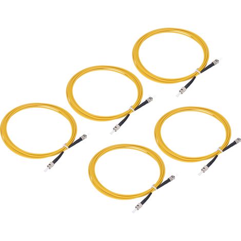5 Câbles Optiques ST/ST 3 mètres LSZH Sans Halogène - Lot de 5 Cordons de Raccordement Fibre (1/5)