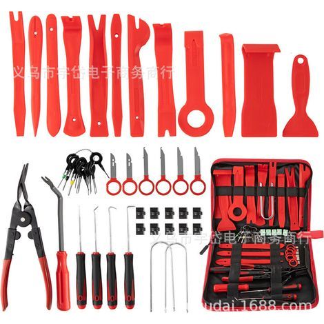 Kit de démontage pour portières intérieures de voiture, systèmes audio et outils associés levier en plastique et tournevis pour la réparation audio. (1/5)