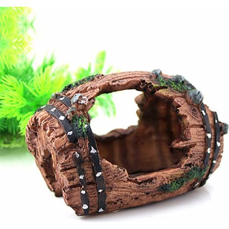 Cave - Aquarium Decoration En Résine - Abri Pour Poissons Et Crevettes - Thème Épave - 1 Pièce (1/4)