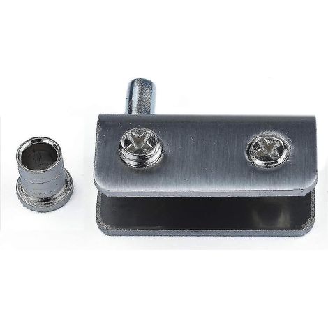 Lot de 4 charnières pour porte en verre à pivot à 90°, sans perçage, en acier inoxydable, compatibles avec du verre de 5 à 8 mm d'épaisseur. (1/4)