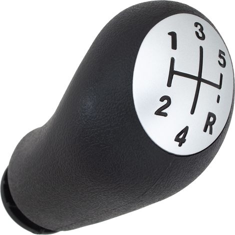 Pomo de cambio de marchas Renault Megane II 2002- 5 VELOCIDADES NEGRO + PLATA (1/5)