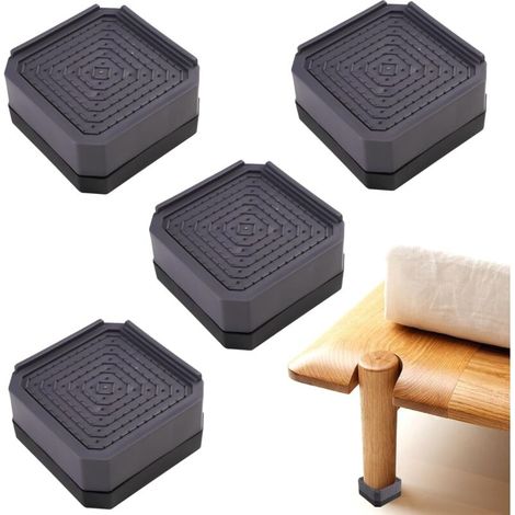 Bardusch-4 pcs pieds lit métalliques 25 cm à visser, hauteur réglable 25-27 cm, avec patins antidérapants (1/5)