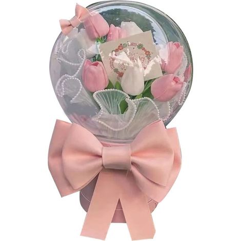 Cadeau de Saint-Valentin : Seau à câliner tulipe, kit de matériel pour composition florale artificielle à faire soi-même avec des boules de boba, kit de matériel pour tulipe à faire soi-même (taille u (1/5)