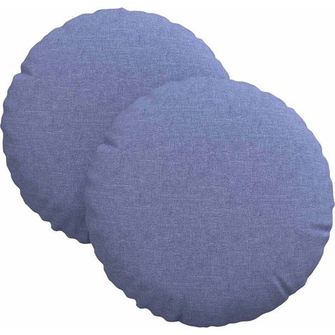 Maison Exclusive - Sitzkissen 2 pcs Jeans blau Ø30 x 13 cm Stoff