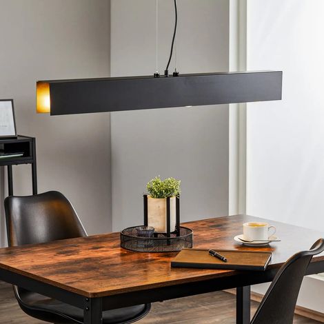 [GEBRAUCHT] B-Ware Hängeleuchte Gentor 4 Pendelleuchte Leuchte Schwarz Stahl E27 Led Dimmbar 96 Cm