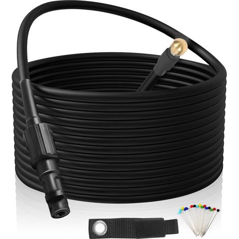 Kit de nettoyage de tuyau de vidange pour nettoyeur haute pression Karcher, Bosch, Lavor - 15 m - 180 bar - Buse de jet et buse rotative - 3 adaptateurs de rechange pour nettoyeur haute