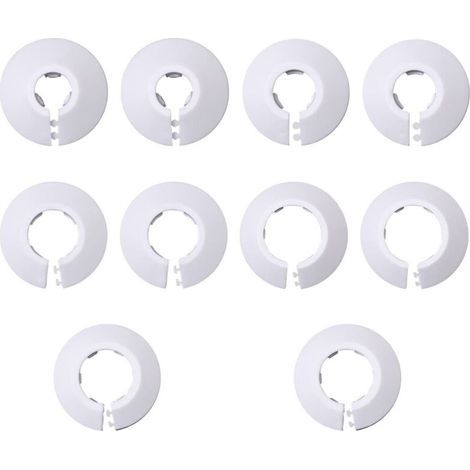 10 Pièce Rosaces Simples de Radiateur, Rosace Radiateur, Cache Tuyau Radiateur, Cache Tuyau pour Radiateur, Couvercle de Trou Mural Sol, Pour Chauffage, Couvercle (12mm Blanc) (1/4)