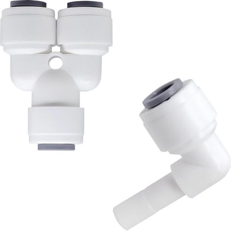 RO-Wasserfilter-Anschluss Typ L 1/4" + Y-Verbinder Schnellkupplung für Wasserzulaufschlauch Universal-Anschlussset